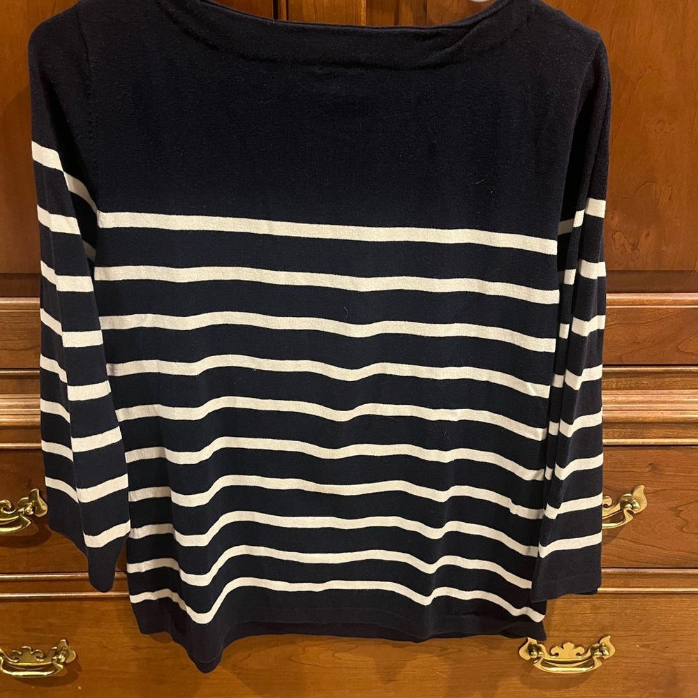 J. McLaughlin Navy and White Striped Sweater - Picture 3 of 3